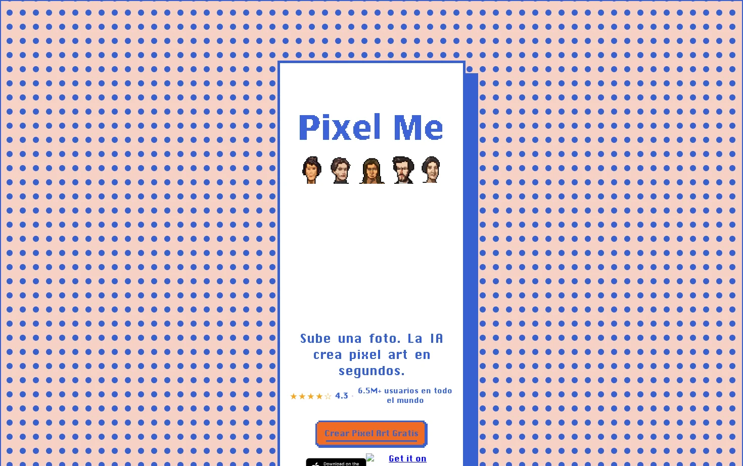 PixelMe 页面快照